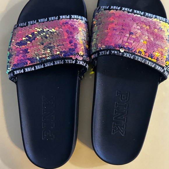 PINK Victoria's Secret Shoes - PINK Victoria's Secret Multicolor Sequin Sandals